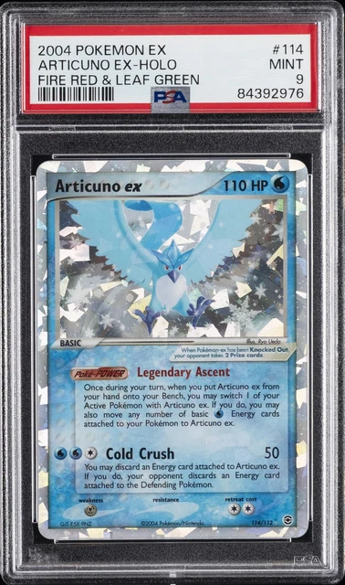 2004 POKEMON EX FIRE RED & LEAF GREEN #114 ARTICUNO EX-HOLO PSA 9