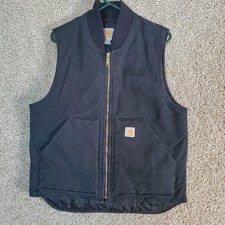 Men's Carhartt V01 Black Duck Vest Size Medium - Arctic Quilt Lined