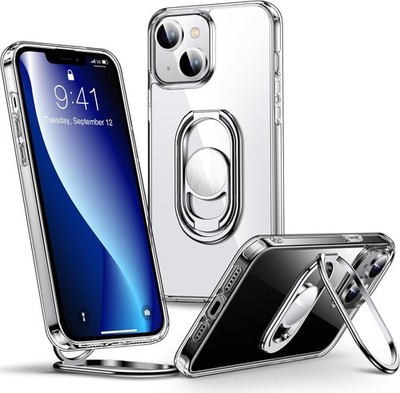 iPhone 14 Plus Case with Stand, Clear Shockproof Protective Cover 6.7 inch