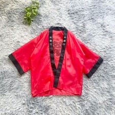 Japanese Happi Coat Kimono Festival Event Costume Red Black Free Size