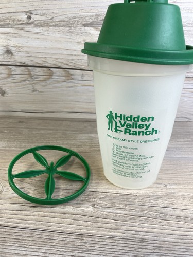 Vtg Hidden Valley Ranch Dressing Shaker Bottle Blender Mixer w/Wheel & Lid USA