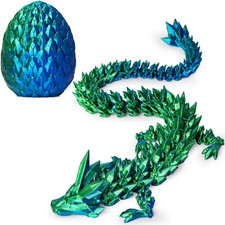 3D Printed Dragon Egg, Dragon Eggs with Dragon Inside, Articulated Crystal Drago