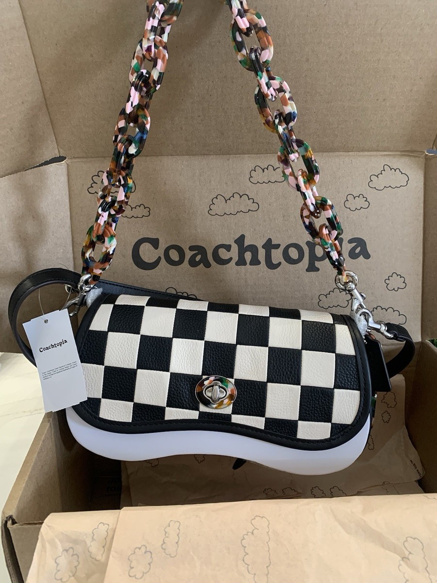 Coach Coachtopia Wavy Dinky Bag In Checkerboard Upcrafted Leather