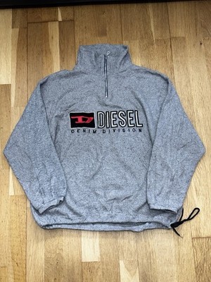 Sudadera Diesel gris fleece half zip vintage oversized