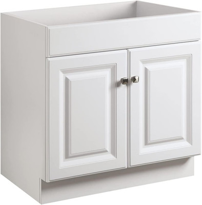 Wyndham White Bath Vanity with 2 Doors and 25'' Top - Easy Assembly
