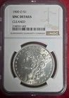 1900-O $1 Morgan Silver Dollar NGC Uncirculated Details Cleaned
