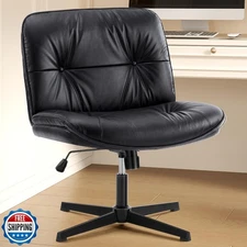 OLIXIS Criss Cross Legged Chair No Wheels Armless Wide Seat Adjustable Height