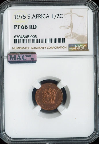 1975 South Africa Half Cent 1/2C NGC PF66 RD Quality