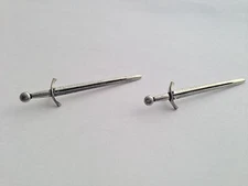 H3 Archers Sword Fine English Pewter Animal Fish Cufflinks Handmade In Sheffield