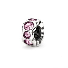 Novobeads Silver w/ Crystals 4110 Mystic White Band, Silver w/ Crystals