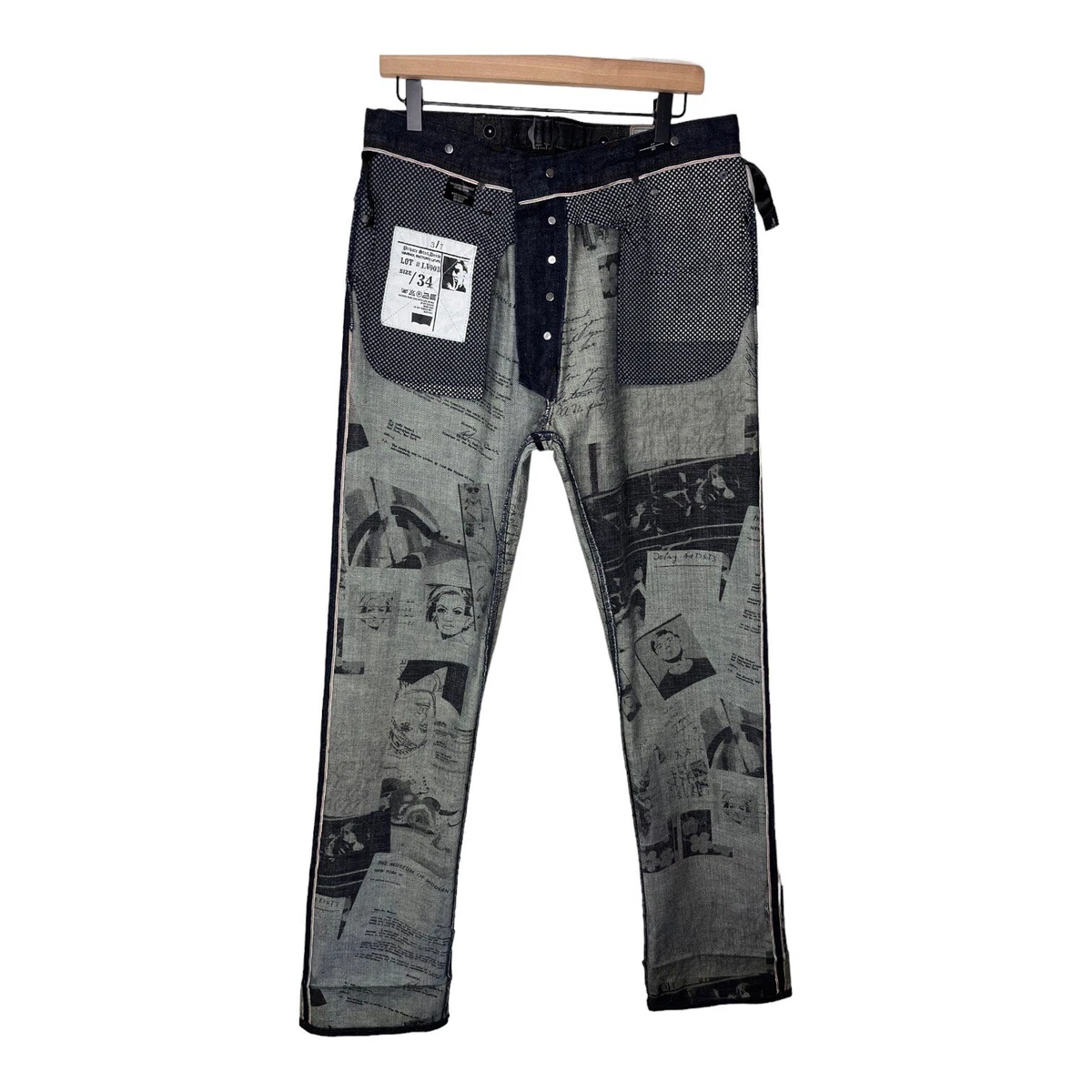 Andy Warhol Factory x Levi s Mens 501 Buckle Back Jeans Limited Edition 34x32