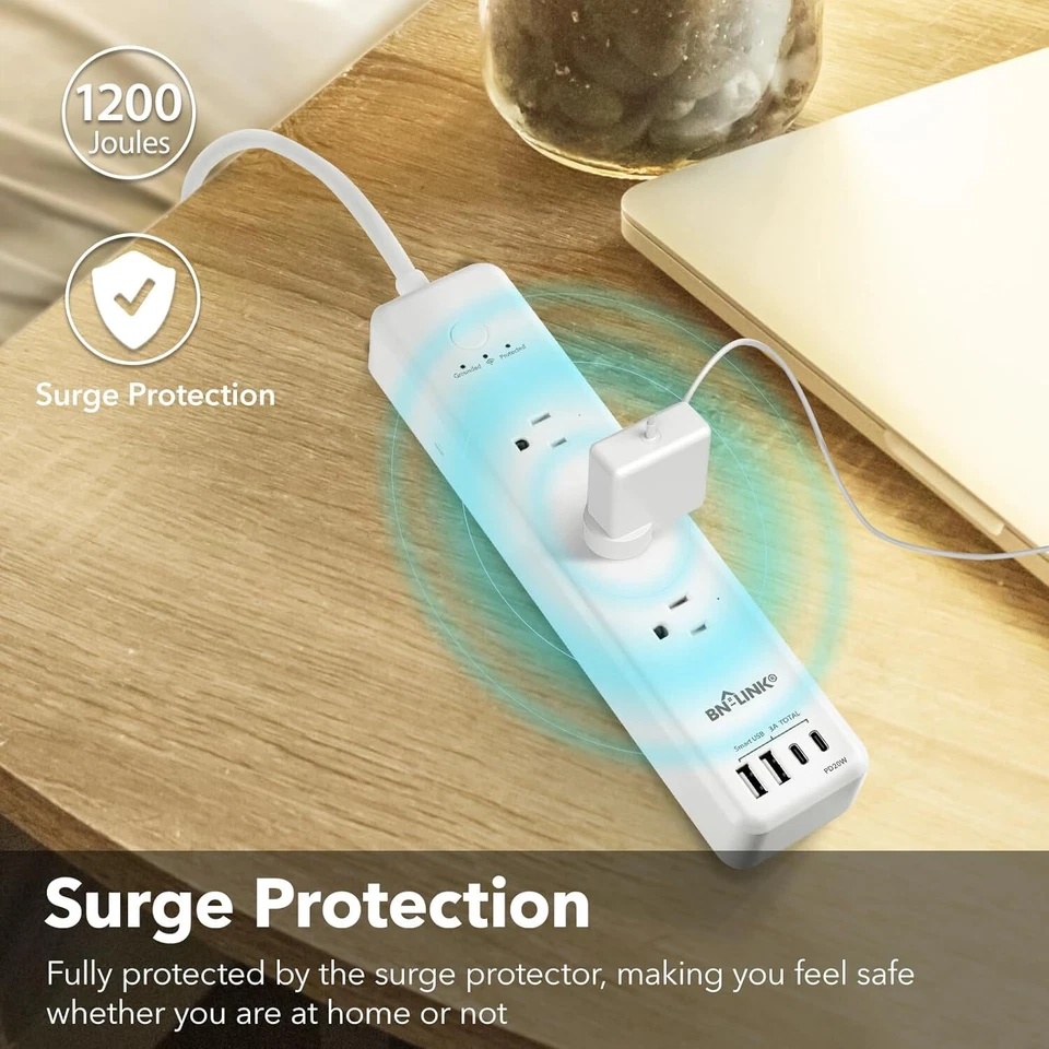 Smart Power Strip WiFi Outlets Protector With 4 USB 3 Charging Port Multi Plug - Image 4 of 4