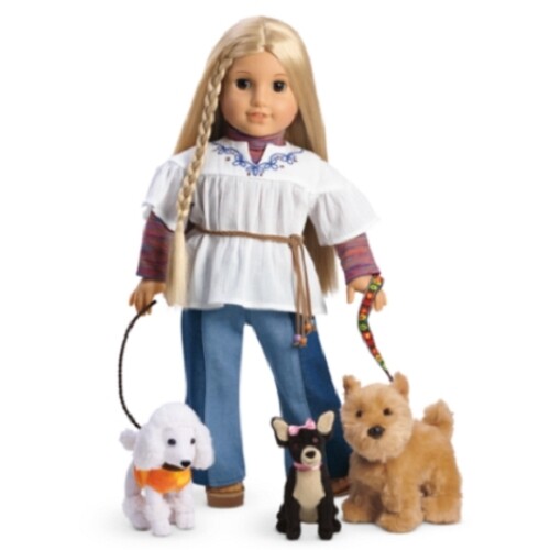 American Girl Julie DOG-WALKING SET poodle terrier chihuahua NO DOLL