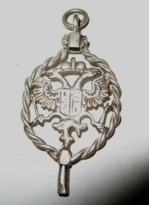 VINTAGE / PRE OWNED SILVER WATCH KEY EUROPEAN DOUBLE HEADED EAGLE