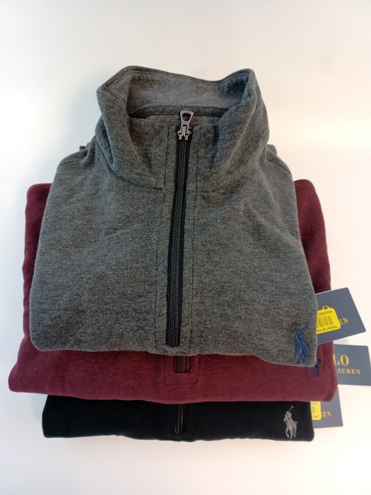 NUOVO Uomo Polo Ralph Lauren Pullover Felpa Mezza Zip Pony Classics 0019