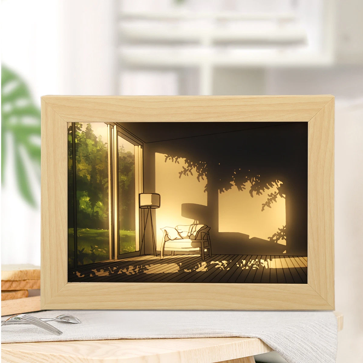 LED Light Painting Wall Art 3 Color Adjustable LED Light Painting For Kitchen MG