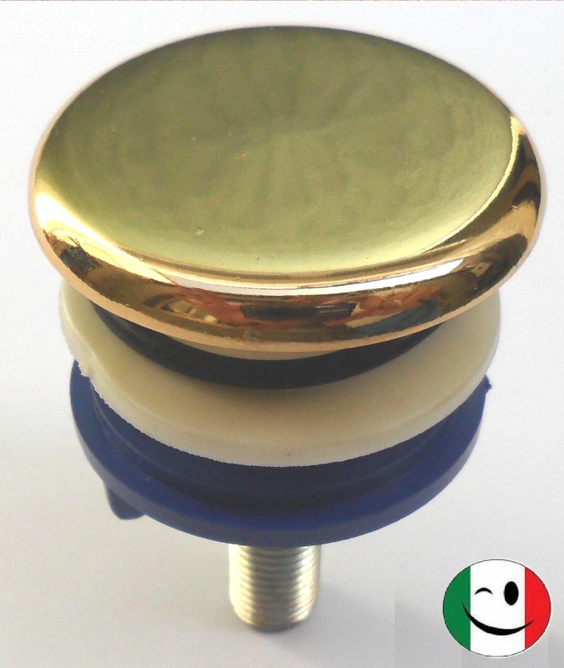 TAPPO COPRIFORO LAVABO O BIDET IN OTTONE Ø 50 DORATO - BAGNO ORO 24KT