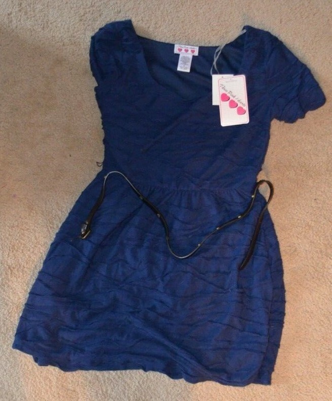strapless open back dress Sweetheart Navy Blue Appliques A-line Ruffle Long Prom Dress main image 0