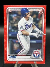 2020 Bowman Red /5 Justin Foscue 1st Bowman SSP Rangers Rookie