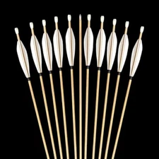 12Pcs 30in. Carbon Arrows Wood Grain Pure  Fast Shooting for Recurve Bow Hunting