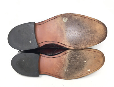 L.L. Bean Mens Saddle Shoes Burgundy Leather Plain Toe Dress  display picture 3
