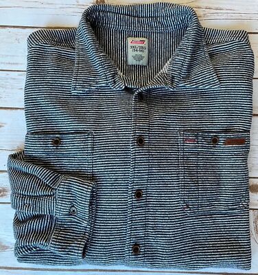 DICKIES STRIPED BUTTON DOWN SHIRT JACKET NAVY BLUE MENS 3XL 54-56 EXCELLENT