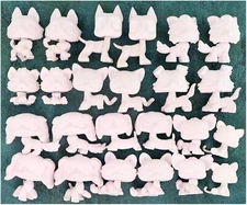 Random Mini Pet Shop 12pcs White Base for lps,White Cat & Dog Design by Yourself