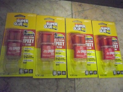 New ! 4 x 0.2 oz The Original Super glue 5 Minute quick Setting Epoxy Clear 