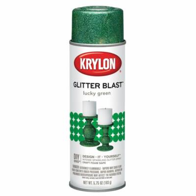 Krylon 3809 Glitter Blast Glitter Spray Paint Lucky Green Small Can, 5.75 oz