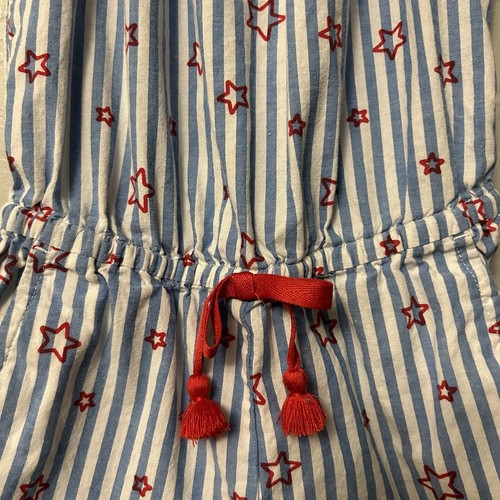 Cat & Jack Striped Blue and white with Red Star Kids Romper size XS 4/5 - Picture 5 of 15