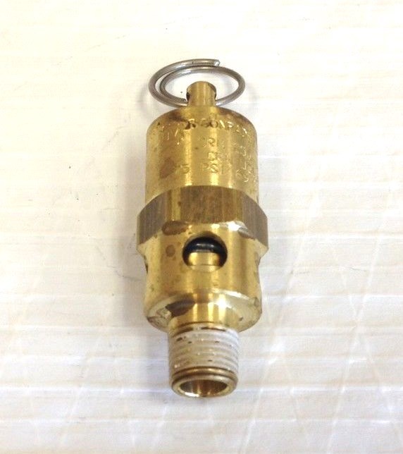 AIR COMPRESSOR INTERSTAGE 75 PSI SAFTEY RELIEF VALVE 1/8'' MPT 