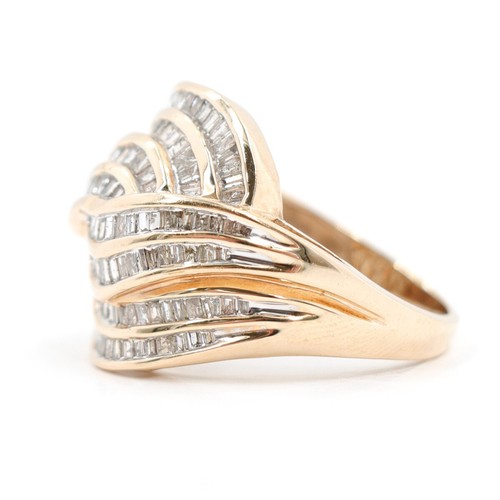 LADY'S DIAMOND CLUSTER RING 168 DIAMONDS 1.68 CARAT T.W 10K YELLOW GOLD SIZE 9.5 - Picture 3 of 9