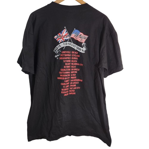 Vintage 90s Ted Nugent Bad Company 1996 Concert Tour Band T-Shirt Winterland XL - Picture 2 of 7
