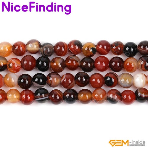 Cuentas de piedras preciosas de ágata redondas naturales para hacer joyas 15" 2 mm agujero grande - Imagen 16 de 35