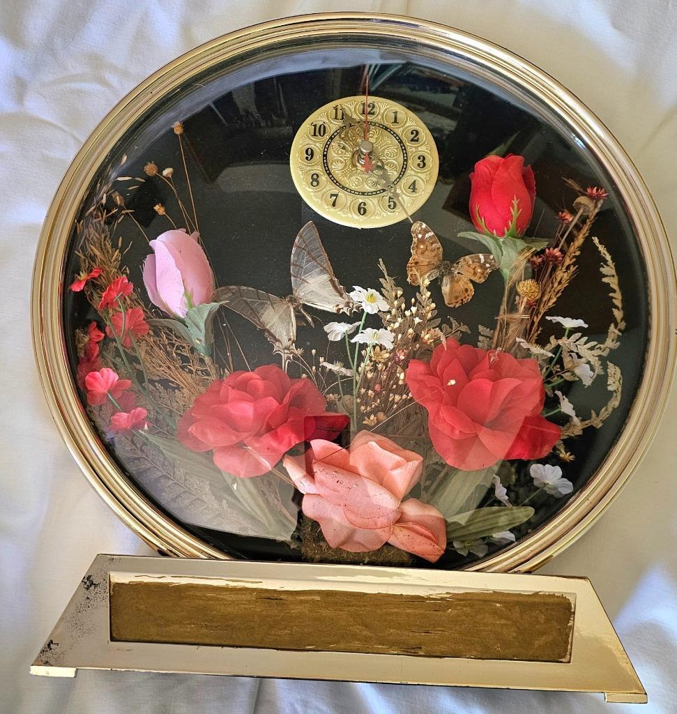 大人気　129cm イタリア製　置物 花台　天使　SELECTED by NBC Vtg 1985 Terrarium Style Flower Clock Bubble Front Music Box Star