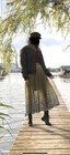 ZARA Pleated Lace Ombré Maxi Party Skirt Sz M Holiday — photo 8