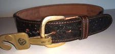 Textan Tooled Leather Belt Vintage NWT NOS Mens 28 Brown Oak Acorn Area For Name