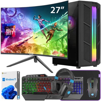 GAMING COMPUTER I7-7700 RTX 4060Ti 32GB DDR4 1TB SSD WINDOWS 11 MONITOR 27