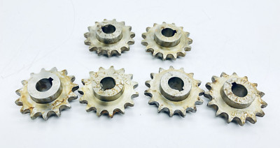 LOT OF 6 ROLLER CHAIN SPROCKET 25mm/BORE 15-TEETH 3/4''-PITCH 4''-DIAMETER