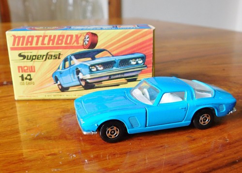 Matchbox Superfast No 14 - Iso Grifo, 1970, silver base, in Original Box.