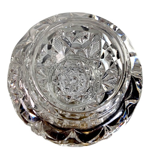 Antik Jugendstil Kristallglas & vergoldetes Kupfer Deckel Kommode Gefäß passendes Paar 4,5" - Bild 5 von 8