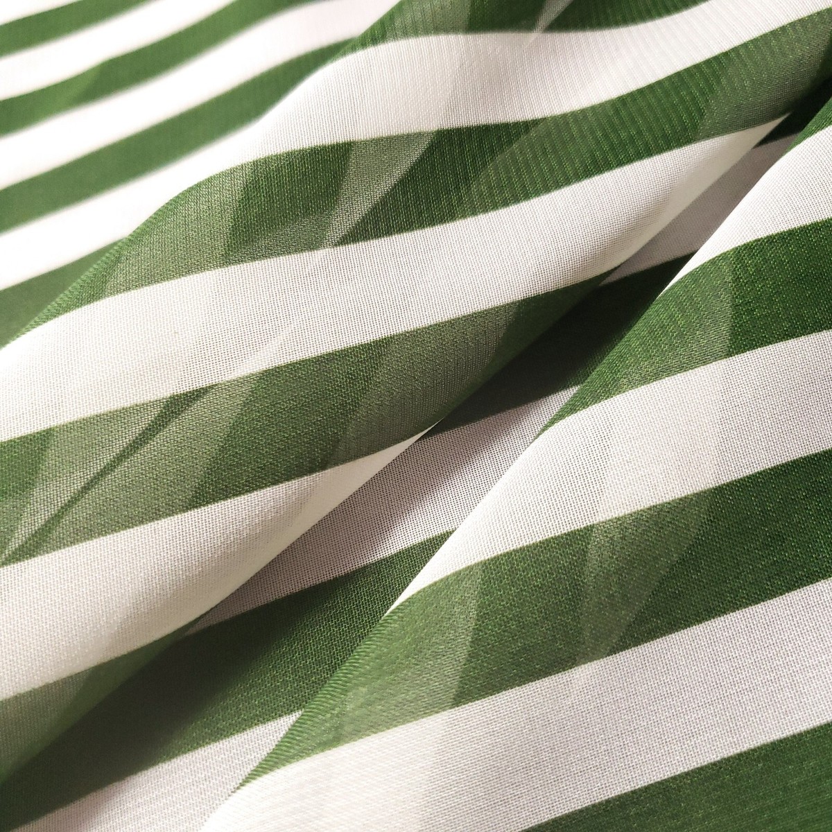 Soimoi Green Poly Georgette Fabric By The Yard - 42" Wide Stripe & Honey Bee Print For Fashion & Crafts