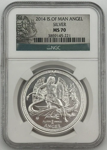 2014 Isle of Man Angel 1 oz Silver Round NGC MS 70