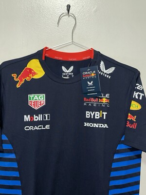 NEW MEN'S Castore Navy Red Bull Racing 2024 Team Set Up T-Shirt