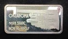 Oklahoma 46th State Hamilton mint .999 1oz Silver bar