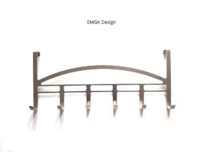Türgarderobe Edelstahl zum Einhängen  Türhakenleiste 50 cm   6 Haken ohne Bohren
