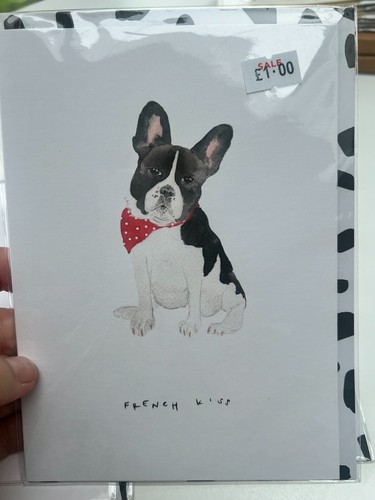 Anthropologie "French Kiss" Frenchie Dog Gift Card x 5. RRP £3.50 each - Picture 2 of 3