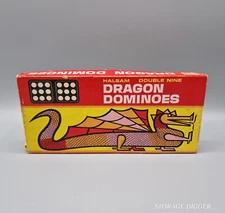 Vintage Halsam 920 Dragon Dominoes Double Nine Complete 55 Pieces Original Box