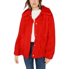 Jou Jou Juniors' Faux-Fur Jacket Red Size Small