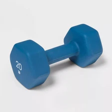 ALL IN MOTION NEOPRENE DUMBBELL 20LBS IRON CORE PVC COATING SINGLE PIECE - BLUE